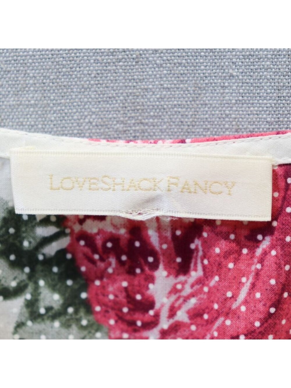 LoveShackFancy Firefly Dress Paradise Pink Floral Smocked Midi S/M Cotton V-Neck - Picture 2 of 16